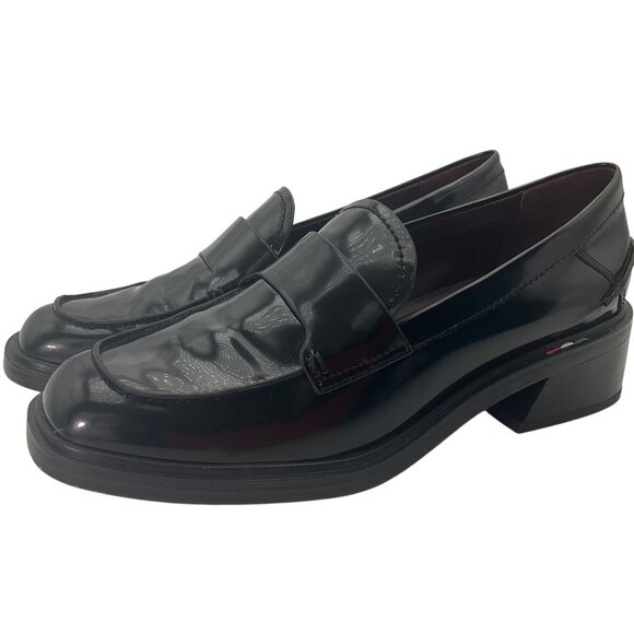 Franco Sarto Women 8.5 Gabriella Loafers Shoes Black Minimalist Preppy Old Money - Picture 2 of 12